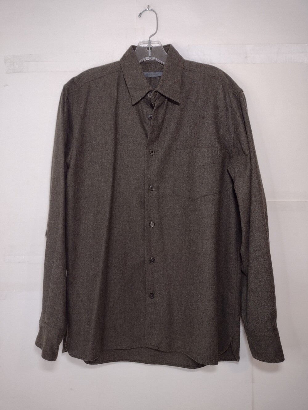 John Varvatos Men's Long-Sleeve Button-Down Shirt - Size (M) 2 Holes On The Blac